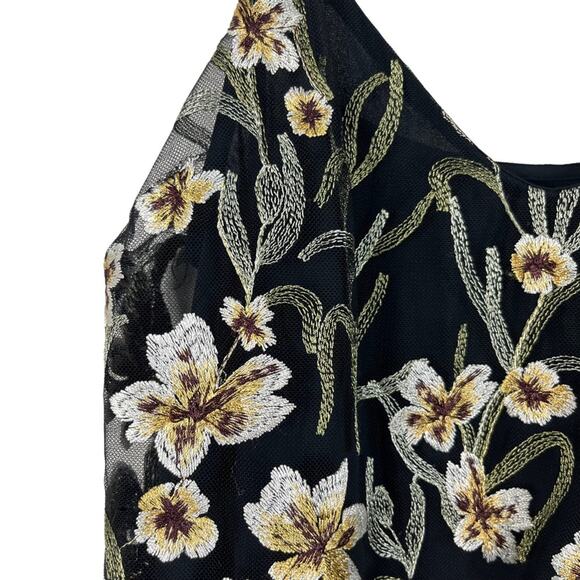 ARITZIA Little Moon Embroidered Floral Slip Mini Dress Cottage Fairy Goblin XXS - Picture 5 of 10